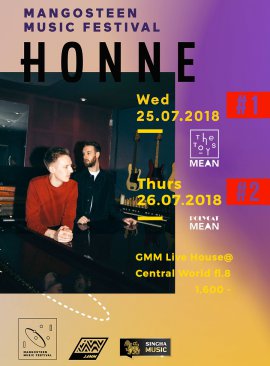 Mangosteen Music Festival & JAMM present HONNE Live in Bangkok 2018 by Singha Music